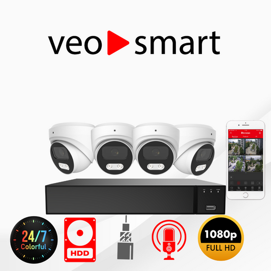 VeoSmart 4 Cámaras y DVR 1TB de Memoria