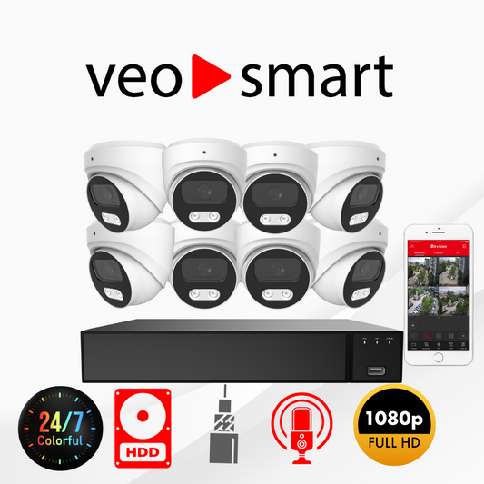 VeoSMart 8 Cámaras y DVR 1TB de Memoria